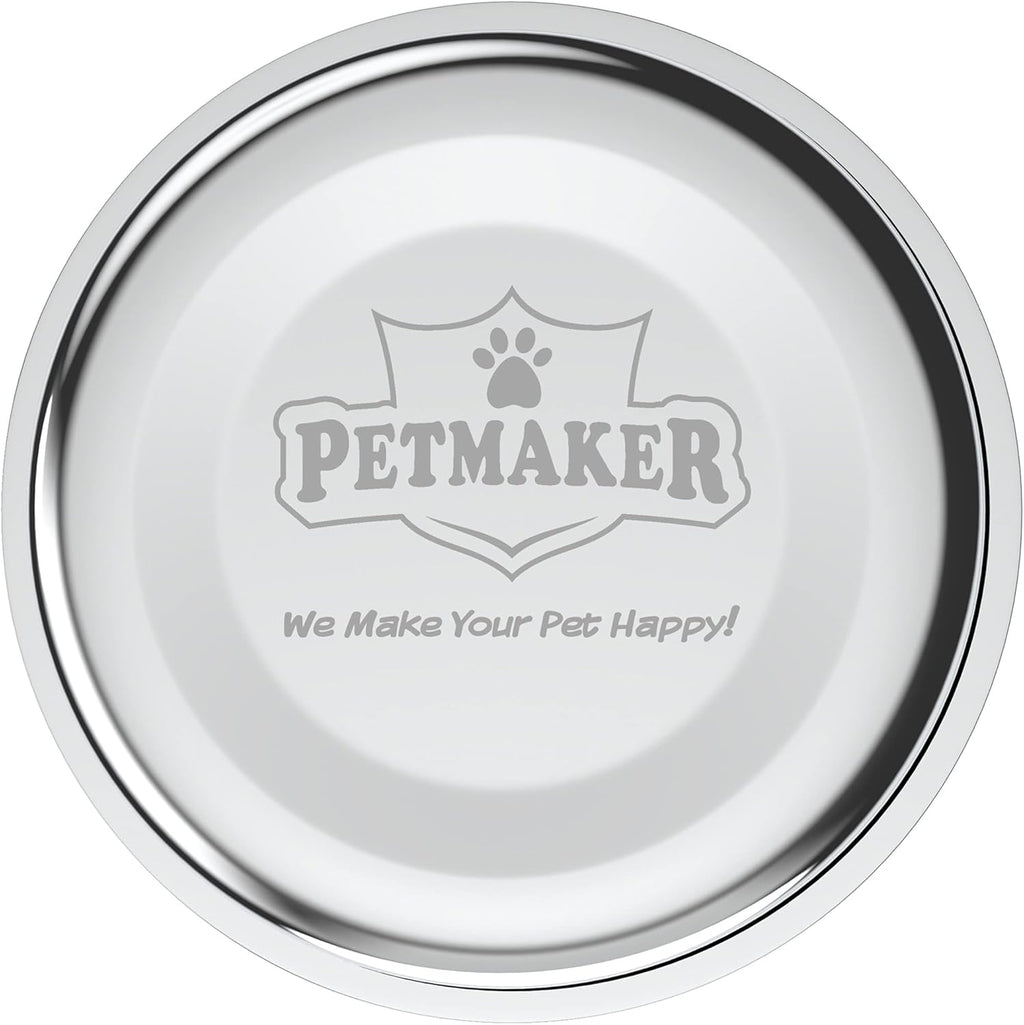 Set of 2 Stainless Steel Dog Bowls - 40Oz Pet Bowls with Decorative Dog Food Stand - Metal Food and Water Dishes for Large Pets - Puppy Essentials by  (Silver/Black)